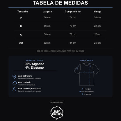 Camiseta Oversized – One Piece – Akuma no Mi – Japa Figures x Nekuro