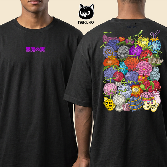 Camiseta Oversized – One Piece – Akuma no Mi – Japa Figures x Nekuro
