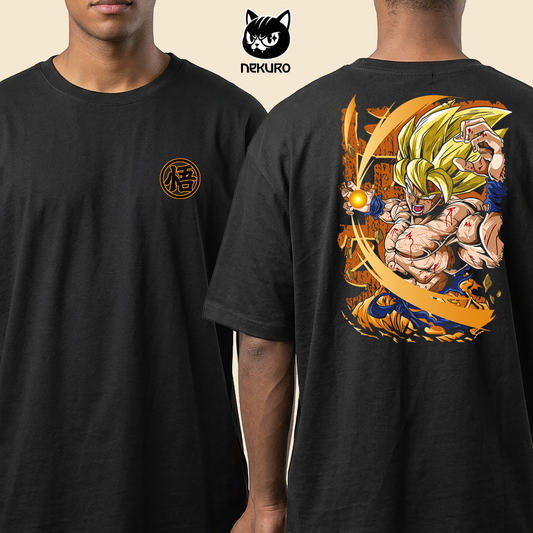 Camiseta Oversized – Dragon Ball Z – Goku Super Saiyajin – Japa Figures x Nekuro