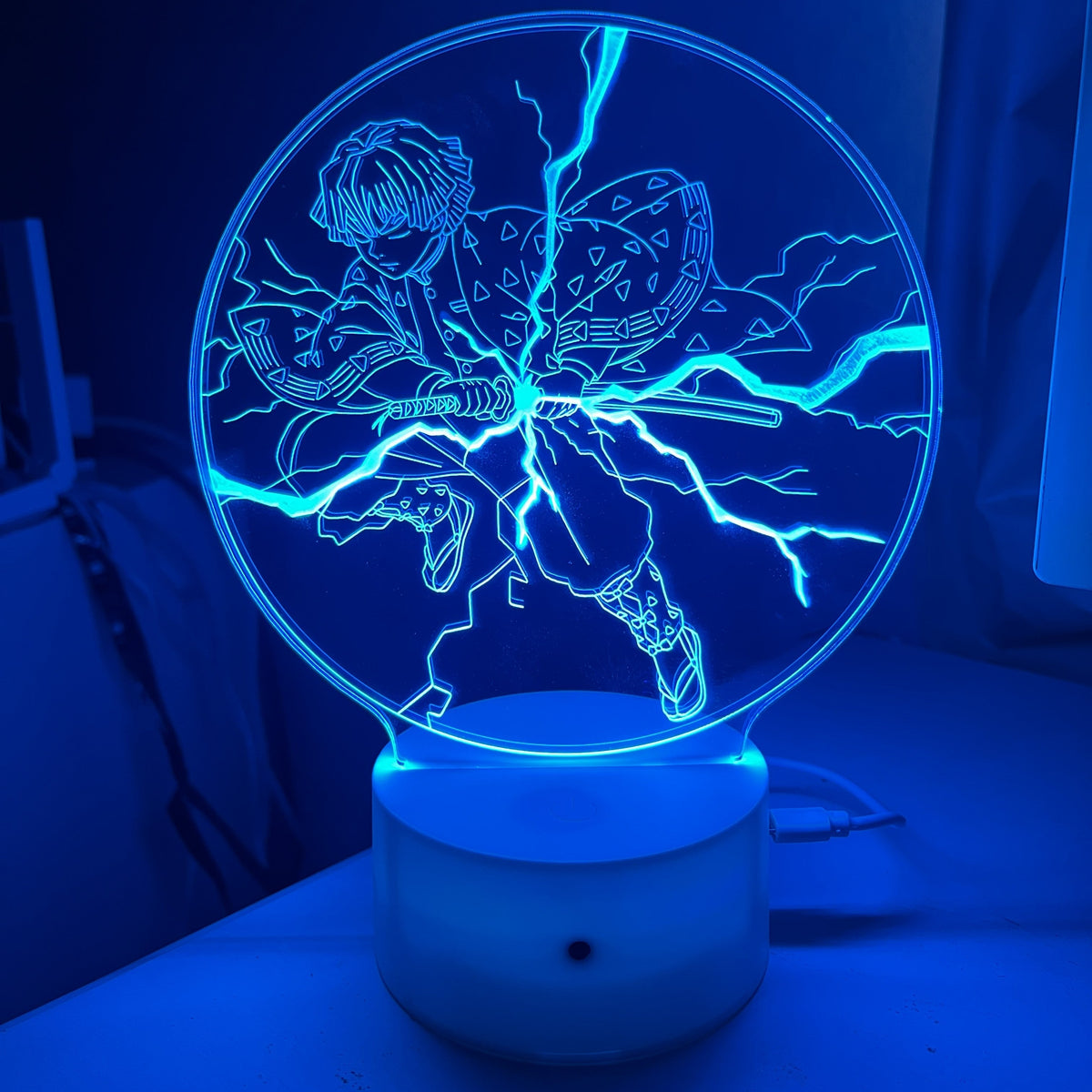 Luminária LED RGB – Zenitsu Agatsuma – Demon Slayer – Japa Figures