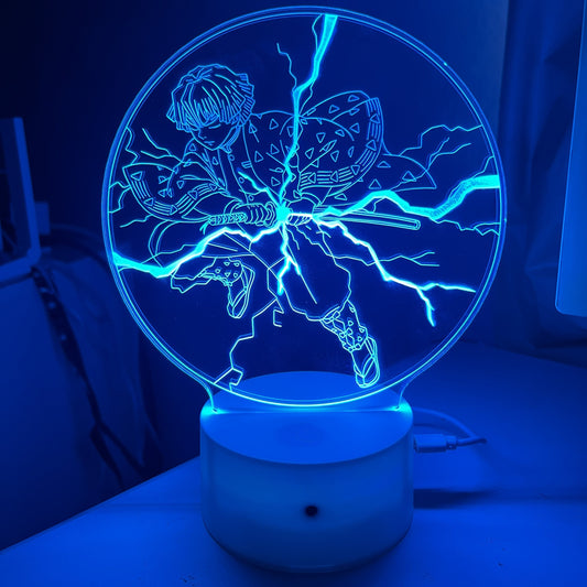 Luminária LED RGB – Zenitsu Agatsuma – Demon Slayer – Japa Figures